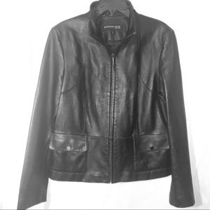 Women’s black leather jacket